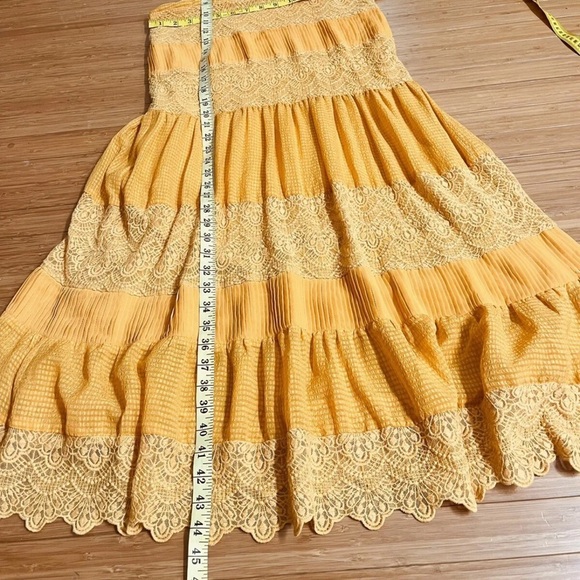 Anthropologie HD in Paris Yellow Tiered Midi Dress - size XS - Picture 5 of 6